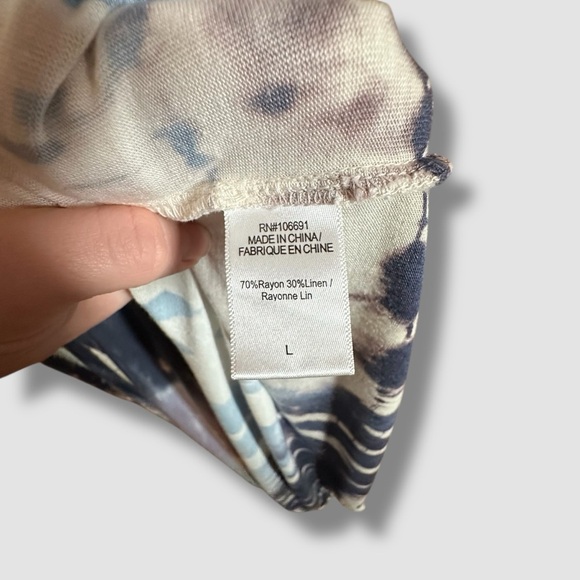 Young Fabulous and Broke Faux Wrap Tie Dye Maxi Dress Large Linen Blend - Picture 11 of 12